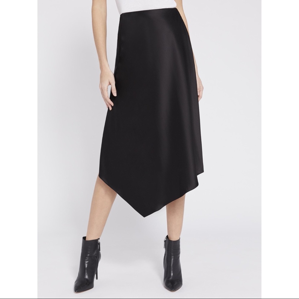 Alice + Olivia Black Satin Jayla Skirt
